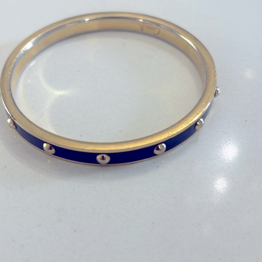 COACH 94078 Nailhead 1/4" Wide Plum Purple/Gold Bangle Bracelet - Picture 8 of 10